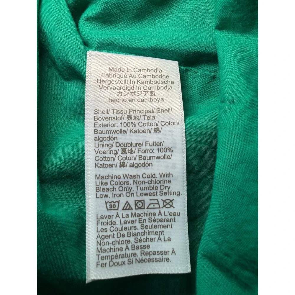 J.CREW‎ Women's Plus 3X Green Floral Eyelet Sleeveless Tank Top